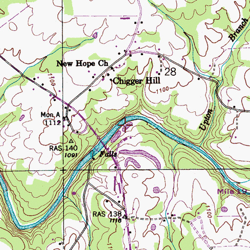 Topographic Map of Elrods Mill (historical), AL