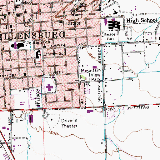 Topographic Map of Mountain View Park, WA