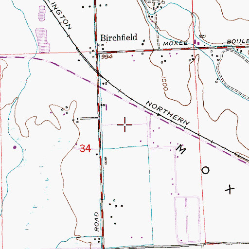 Topographic Map of Moxee Valley, WA
