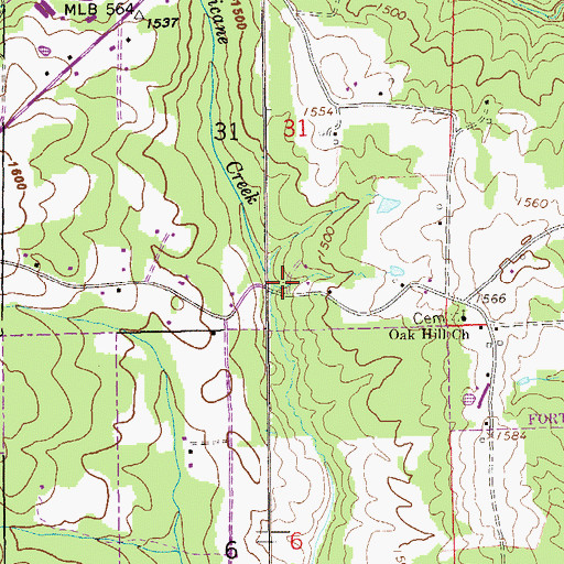 Topographic Map of Fisher Mill (historical), AL