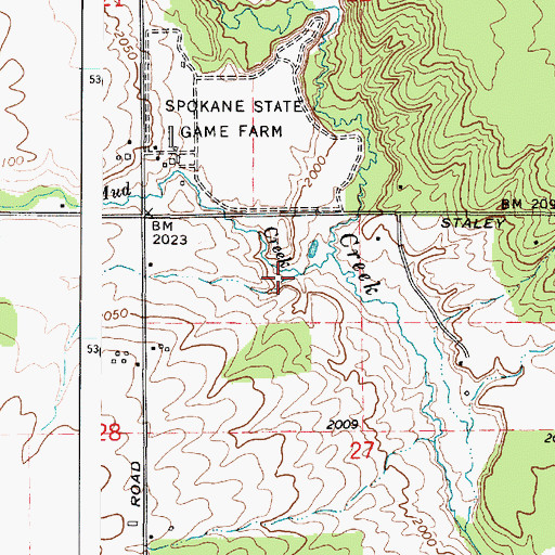Topographic Map of Mud Creek, WA