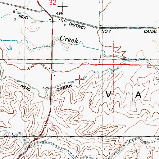 Topographic Map of Mud Creek Canal, WA