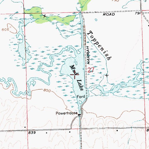 Topographic Map of Mud Lake, WA