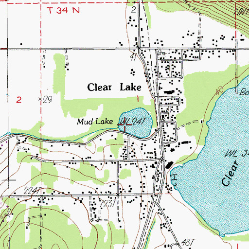 Topographic Map of Mud Lake, WA