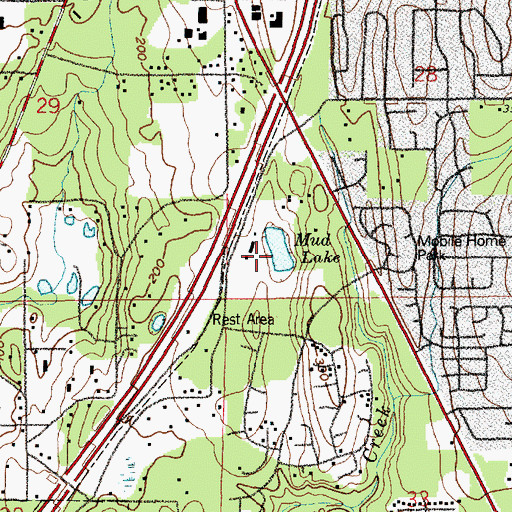Topographic Map of Mud Lake, WA