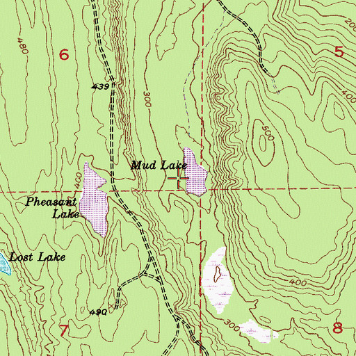 Topographic Map of Mud Lake, WA