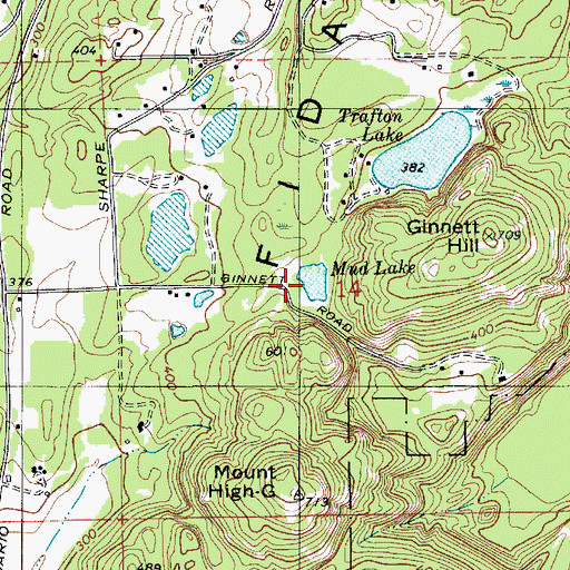 Topographic Map of Mud Lake, WA