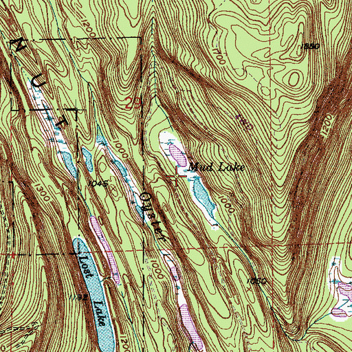 Topographic Map of Mud Lake, WA