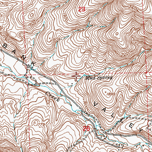 Topographic Map of Mud Spring, WA