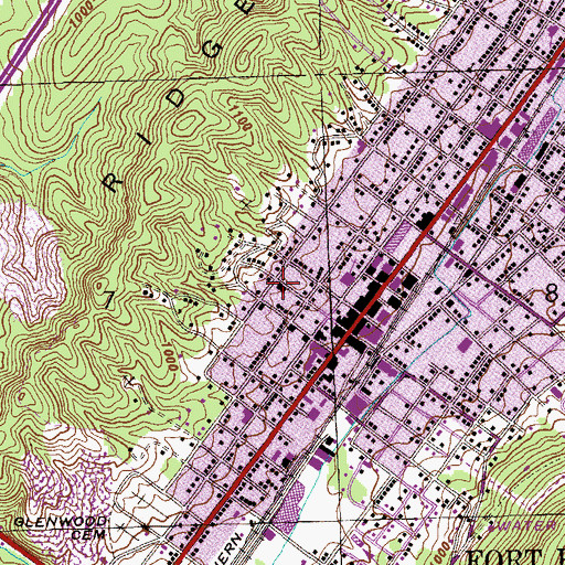 Topographic Map of Forest Avenue Elementary School, AL