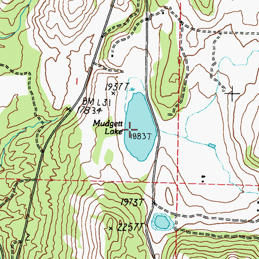 Topographic Map of Mudgett Lake, WA
