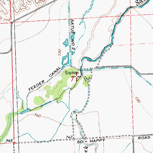 Topographic Map of Mule Dry Creek, WA
