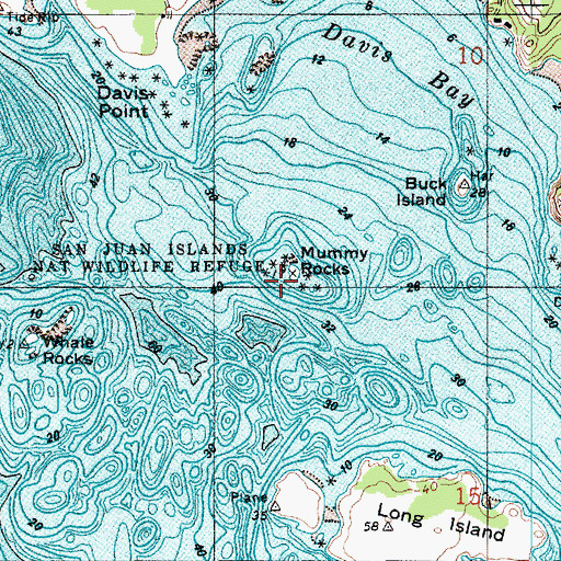 Topographic Map of Mummy Rocks, WA