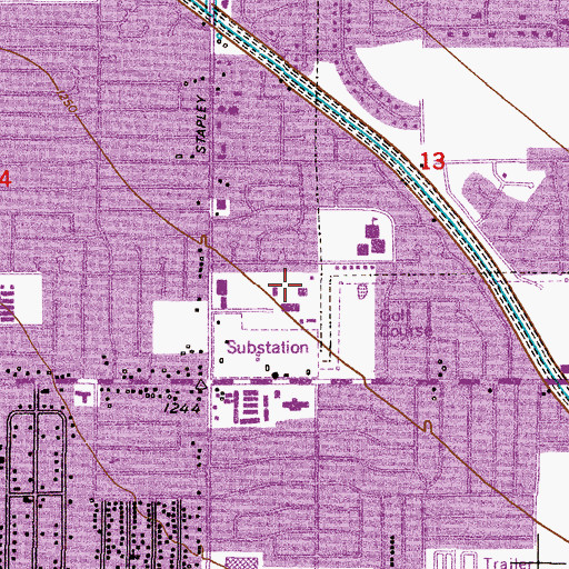 Topographic Map of Stapley Hall Special School, AZ