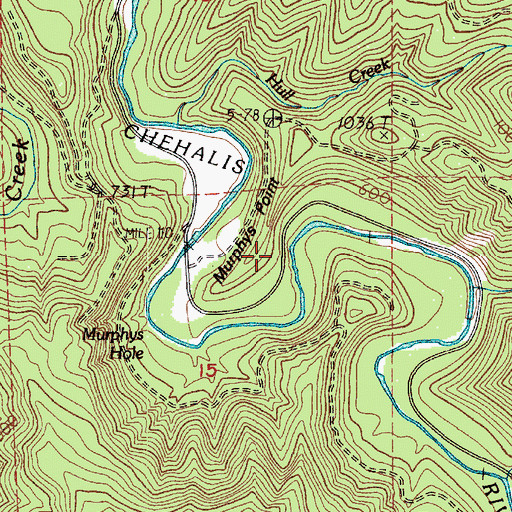 Topographic Map of Murphys Point, WA