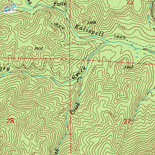 Topographic Map of Mush Creek, WA