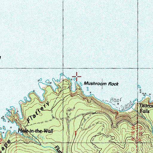 Topographic Map of Mushroom Rock, WA