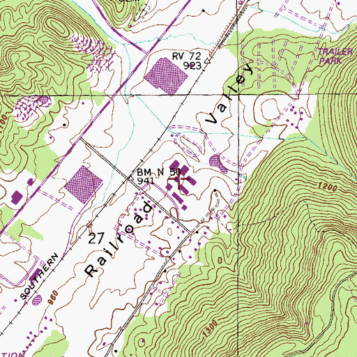 Topographic Map of Fort Payne High School, AL