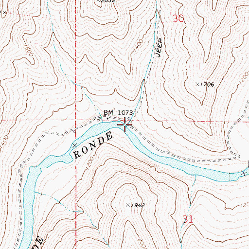Topographic Map of Myers Creek, WA