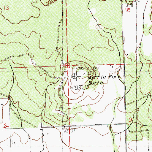 Topographic Map of Myrtle Park Butte, WA