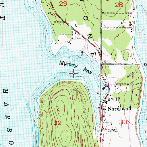 Topographic Map of Mystery Bay, WA