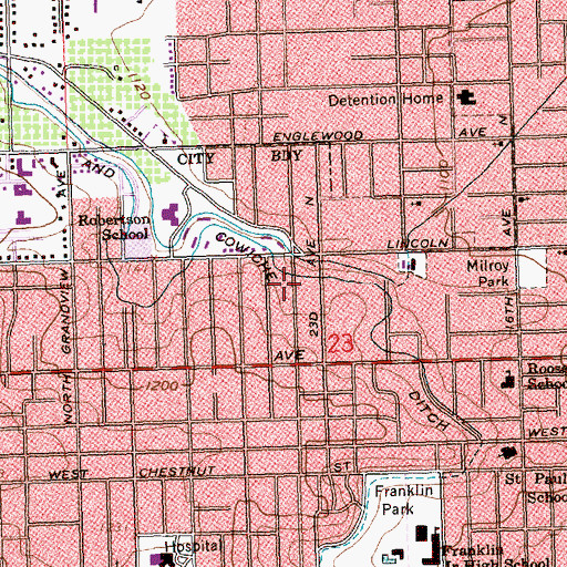 Topographic Map of Naches and Cowiche Ditch, WA