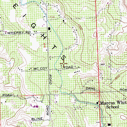 Topographic Map of Naches Heights, WA