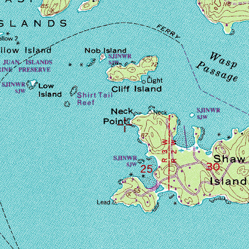 Topographic Map of Neck Point, WA