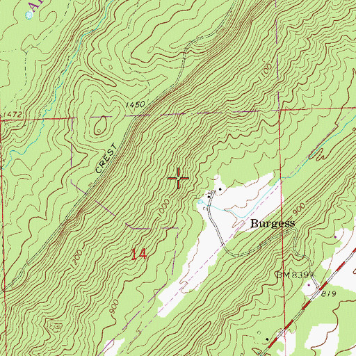Topographic Map of Fyffe Church, AL