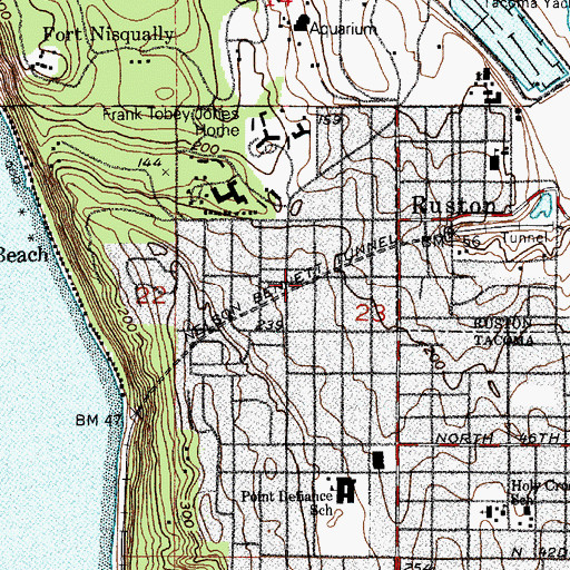 Topographic Map of Nelson Bennett Tunnel, WA