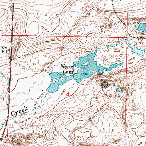 Topographic Map of Neves Lake, WA