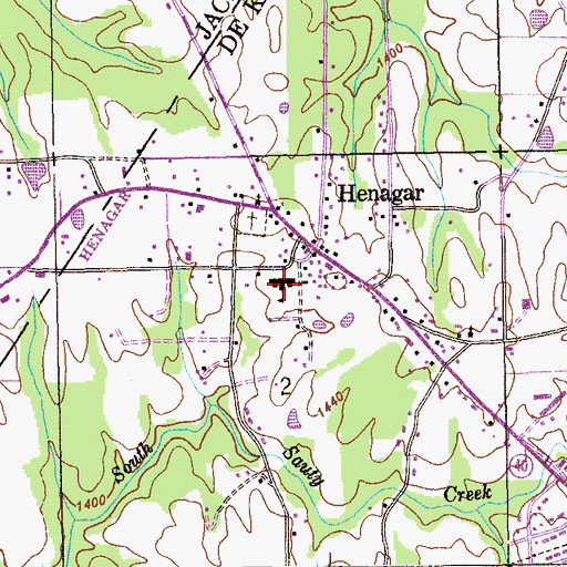 Topographic Map of Henagar Junior High School, AL