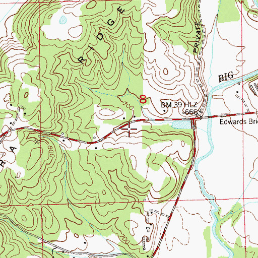 Topographic Map of Hendrickville (historical), AL