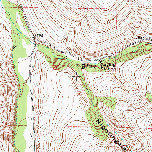 Topographic Map of Nightingale Canyon, WA