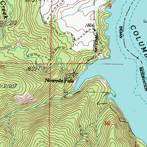 Topographic Map of Ninemile Creek, WA