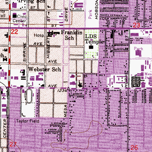 Topographic Map of Stapley Park, AZ