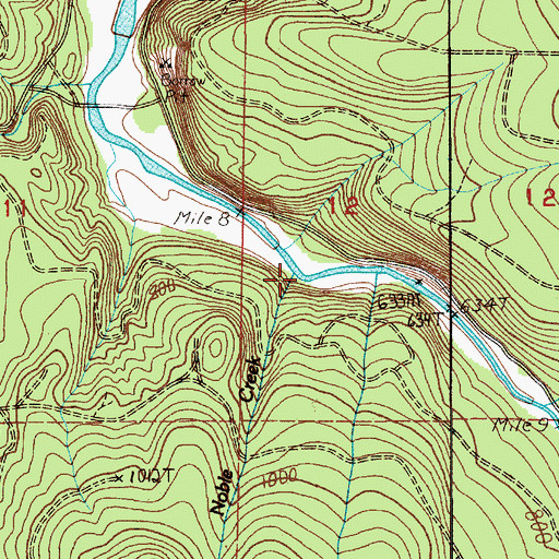 Topographic Map of Noble Creek, WA