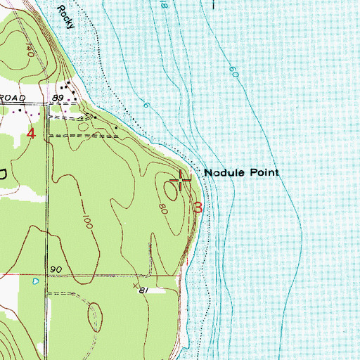 Topographic Map of Nodule Point, WA