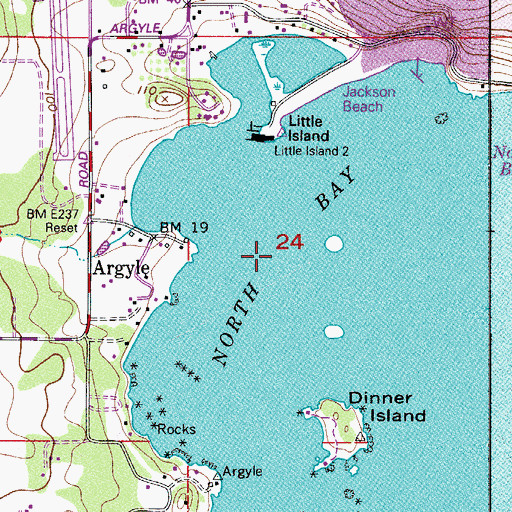 Topographic Map of North Bay, WA