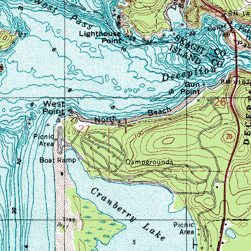 Topographic Map of North Beach, WA