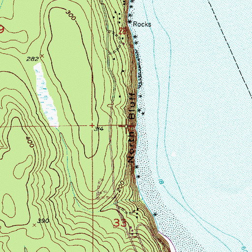Topographic Map of North Bluff, WA