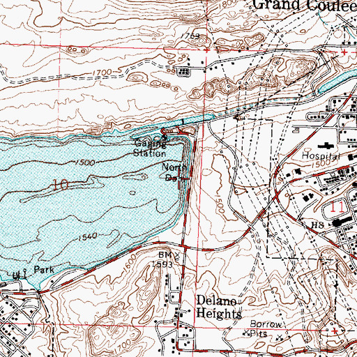 Topographic Map of North Dam, WA