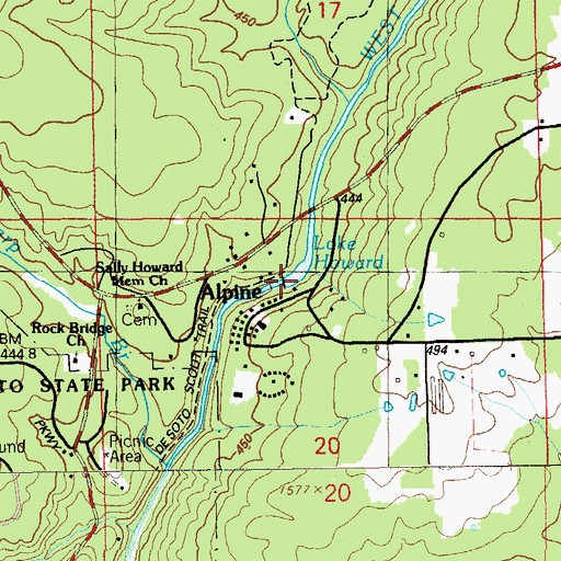 Topographic Map of Howard Lake, AL