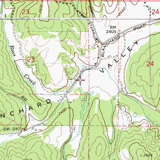 Topographic Map of North Fork Blanchard Creek, WA