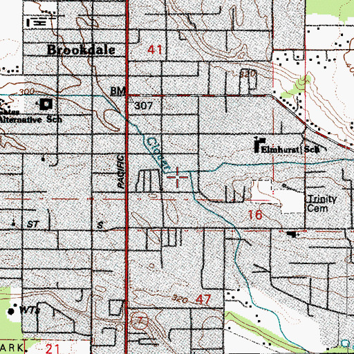 Topographic Map of North Fork Clover Creek, WA