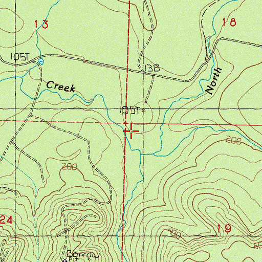 Topographic Map of North Fork Crooked Creek, WA