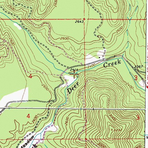 Topographic Map of North Fork Deer Creek, WA