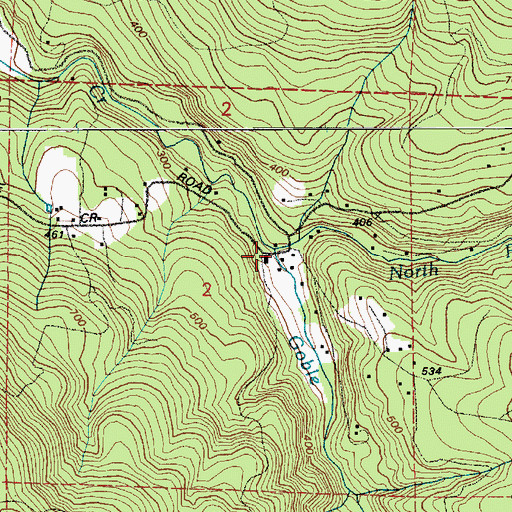 Topographic Map of North Fork Goble Creek, WA