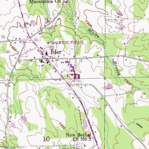 Topographic Map of Ider School, AL