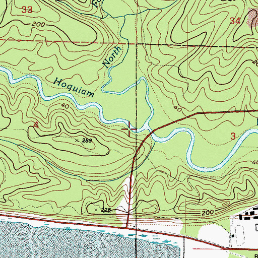 Topographic Map of North Fork Little Hoquiam River, WA